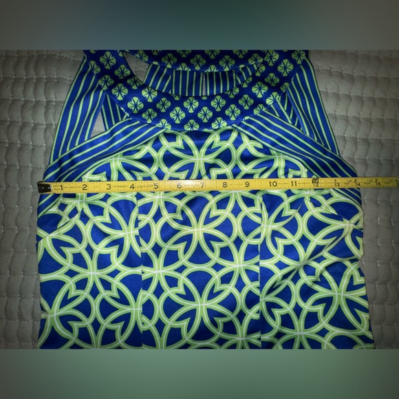 Gretchen Scott Isosceles Biltmore Rykell Sleeveless Dress Blue/Green Size XXS - Picture 2 of 9